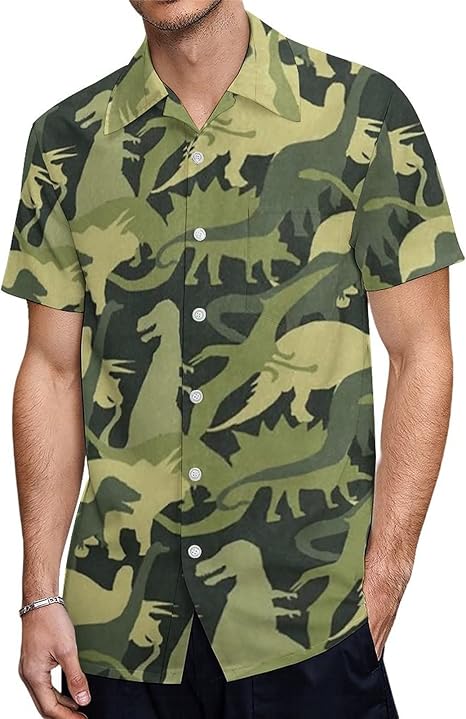 Amazon Co Jp シャツ 半袖 メンズ カモフラージュ 恐竜 迷彩柄 Shirt ハワイアンシャツ 大きいサイズ 開襟シャツ 吸汗速乾 男性用 シャツ 上着 軽量 通気性 カジュアル おしゃれ カップル ハワイ風 プリント 温泉 旅行 夏 服 ファッション小物