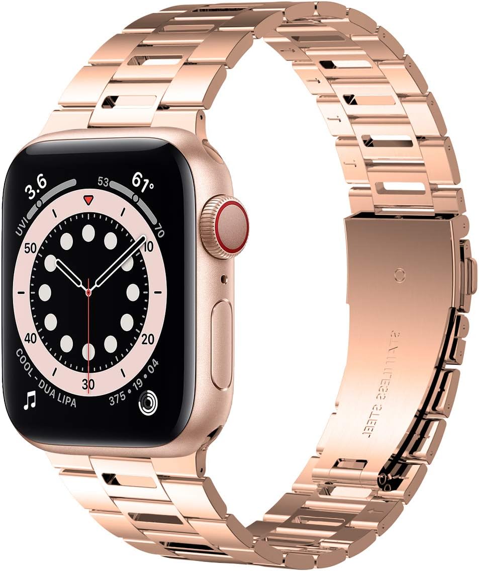iiteeology Compatible with Apple Watch Band 46mm/45mm/44mm 42mm/41mm/40mm Series 11-1, 49mm Ultra 3/Ultra 2, Light Breathable Stainless Steel Band for iWatch Men Women image 4