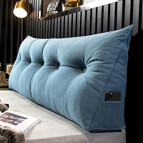 Miniatura 9 de BAHULA Almohada de lectura triangular para cabecero grande, cojín de cuña triangular extraíble, respaldo de lectura, almohada de cuña triangular,