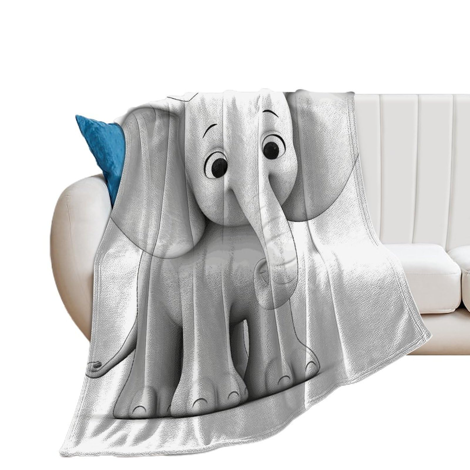 Couverture éléphant extra large contre le froid hivernal sur le sofa