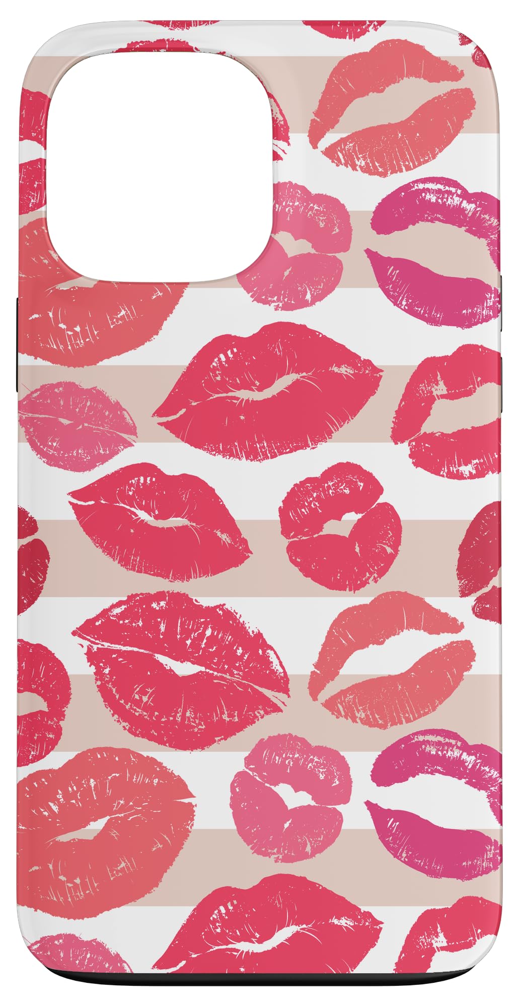 iPhone 13 Pro Max Cute Pink Lip Print Lipstick Kiss Pattern Case