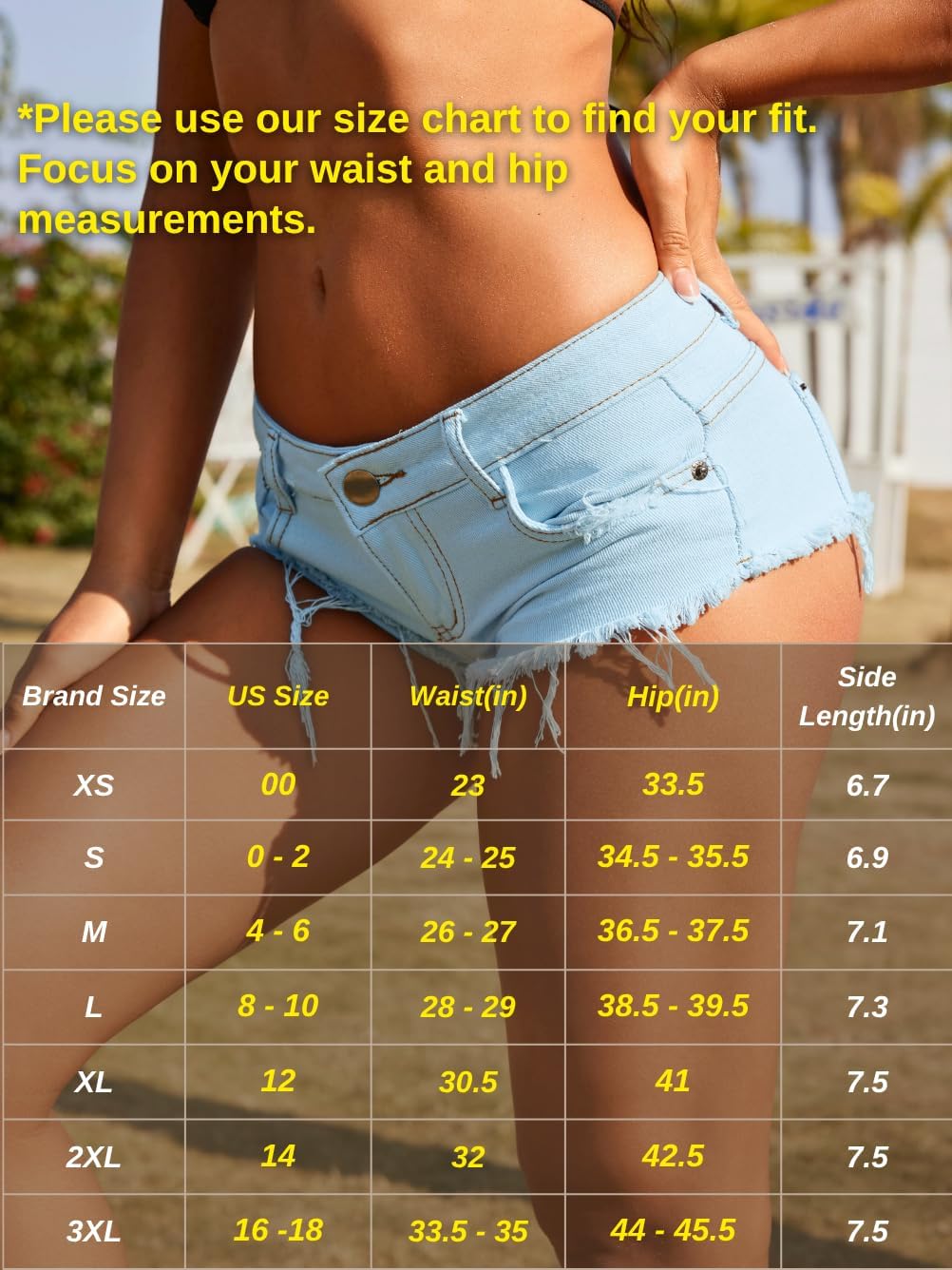 Women Sexy Cowgirl Booty Jean Shorts, Low Rise Pockets Cheeky Mini Ripped Jeans, Micro Denim Hot Pants Rave Outfits - Image 7