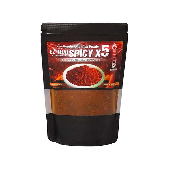 EZ THAI Jinda Red Chili Peppers Flakes Powder 7oz Roasted