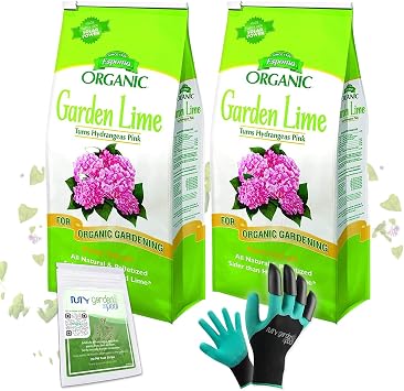 MYGP Organic Garden Lime; Raises Soil pH Contains pelletized dolomitic Lime for Organic Gardening; 5 lb with a My Garden Pool PH Soil Test Strips 20 ct, and Superior Gardening Claw Gloves - 2 Pack