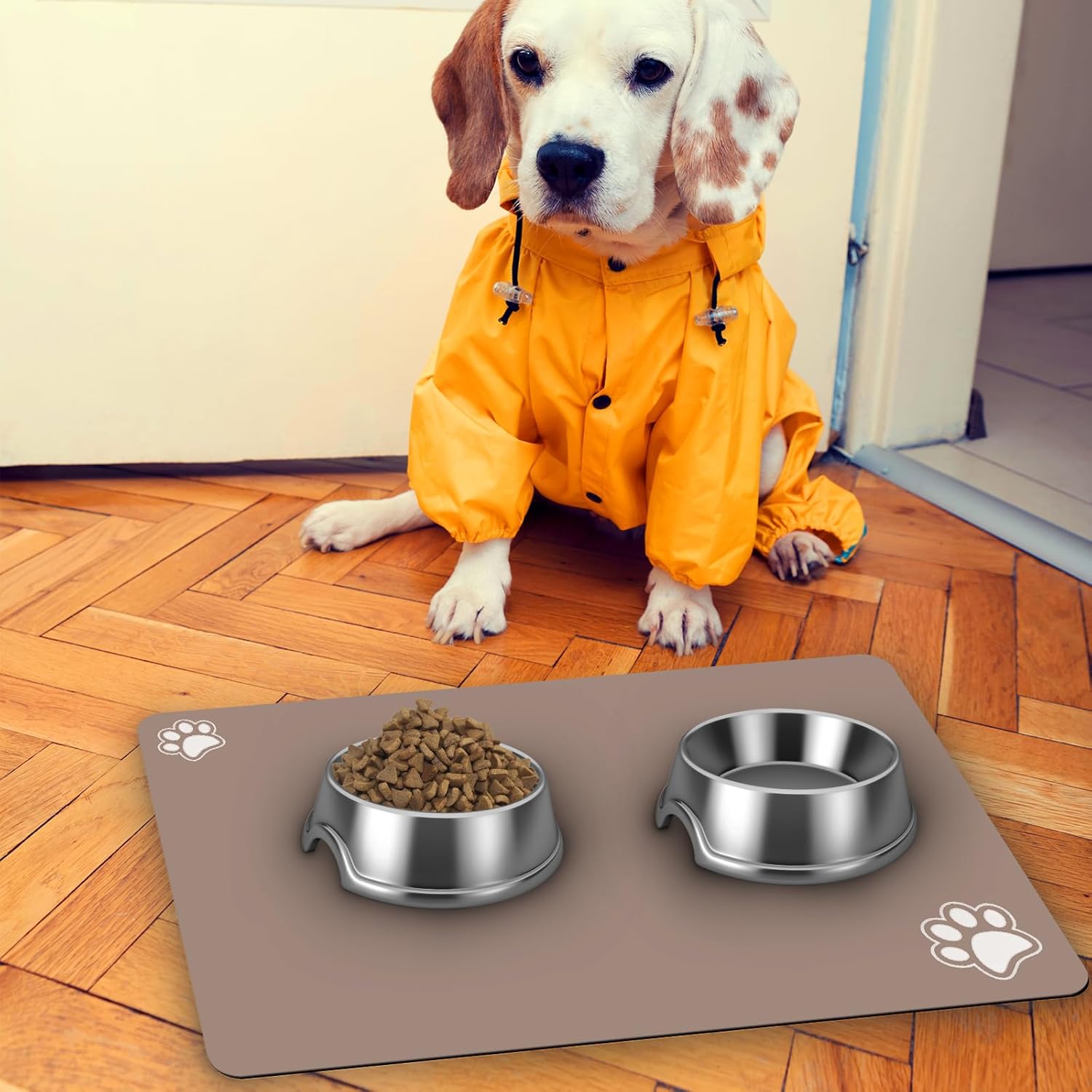 Pet Feeding MatAbsorbent Dog Mat for Food and Water Bowl