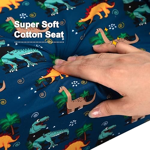 Miniatura 33 de ALIMORDEN Cómodo sofá 2 en 1 para niños, precioso sofá convertible para tumbona para cuentos/siesta, dinosaurios verdes geniales