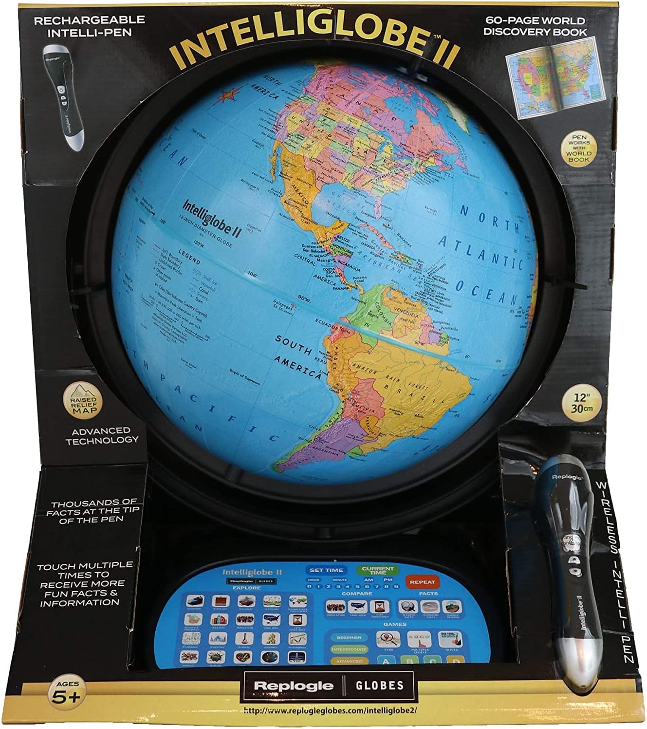 Replogle Globes Intelliglobe II Deluxe Interactive Globe, 12"