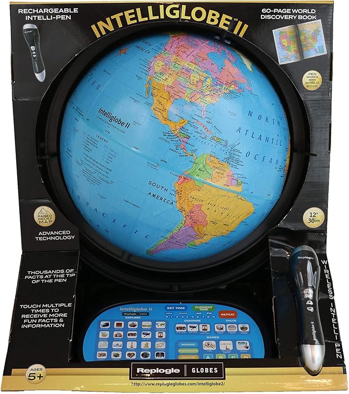 Replogle Globes Intelliglobe II Deluxe Interactive Globe, 12"