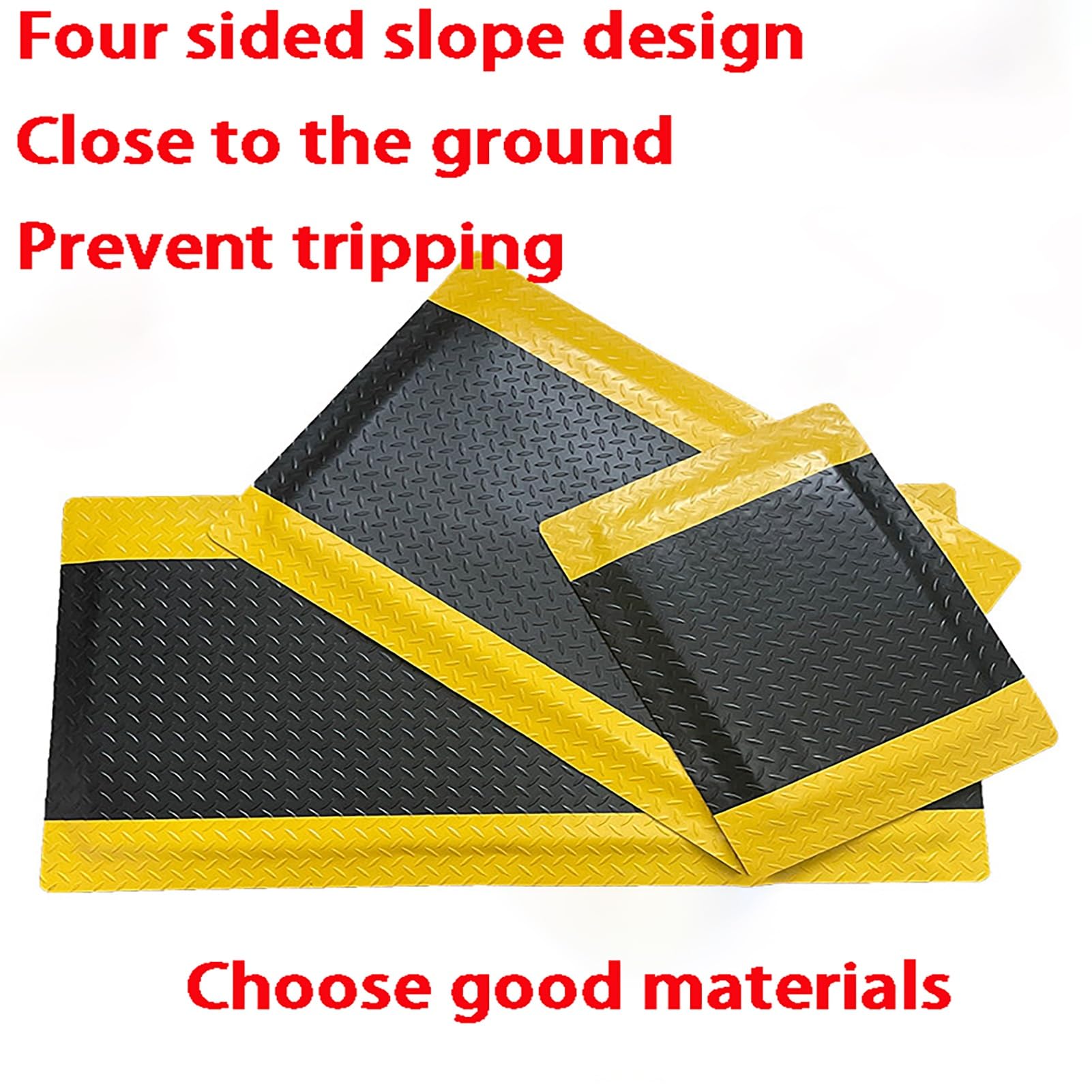 Estera antiestática antifatigu de 20 mm de Espesor con Borde Amarillo, Alfombra de Piso Industrial Acolchada for Taller, Laboratorio, almacén(60x60cm/23.6x23.6in)