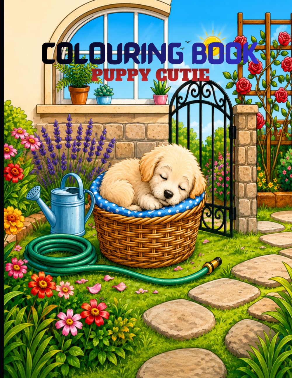 COLOURING BOOK OF PUPPY CUTIE: Adorable Puppy Coloring Fun for Kids Ages 3-10