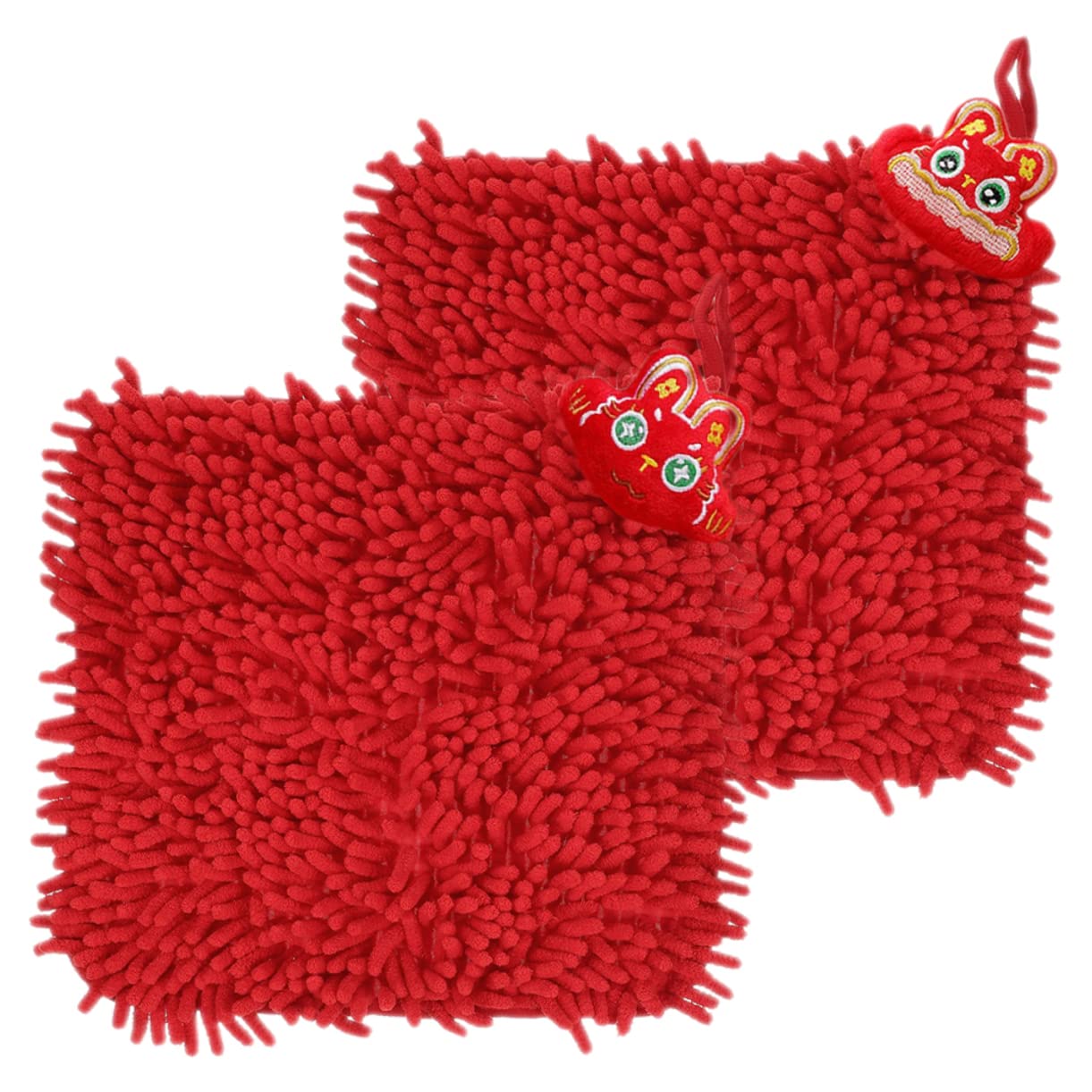 Alipis 4 Set Asciugamano Festivo Soffice Scratcher Peluche Assorbente Auto Kitchen Asciugatutto Fazzoletti Asciugamano Asciutto A Mano Asciugamano Per La Cucina Ciniglia Rosso 2 Pezzi * 4