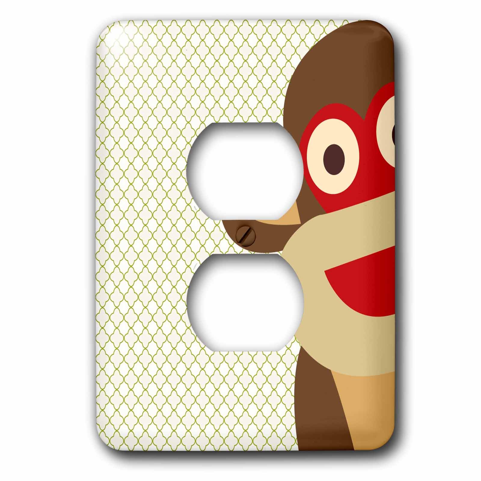 Chaussette Singe Peeking fini les plaques électriques ternes avec ce double cache prise mignon