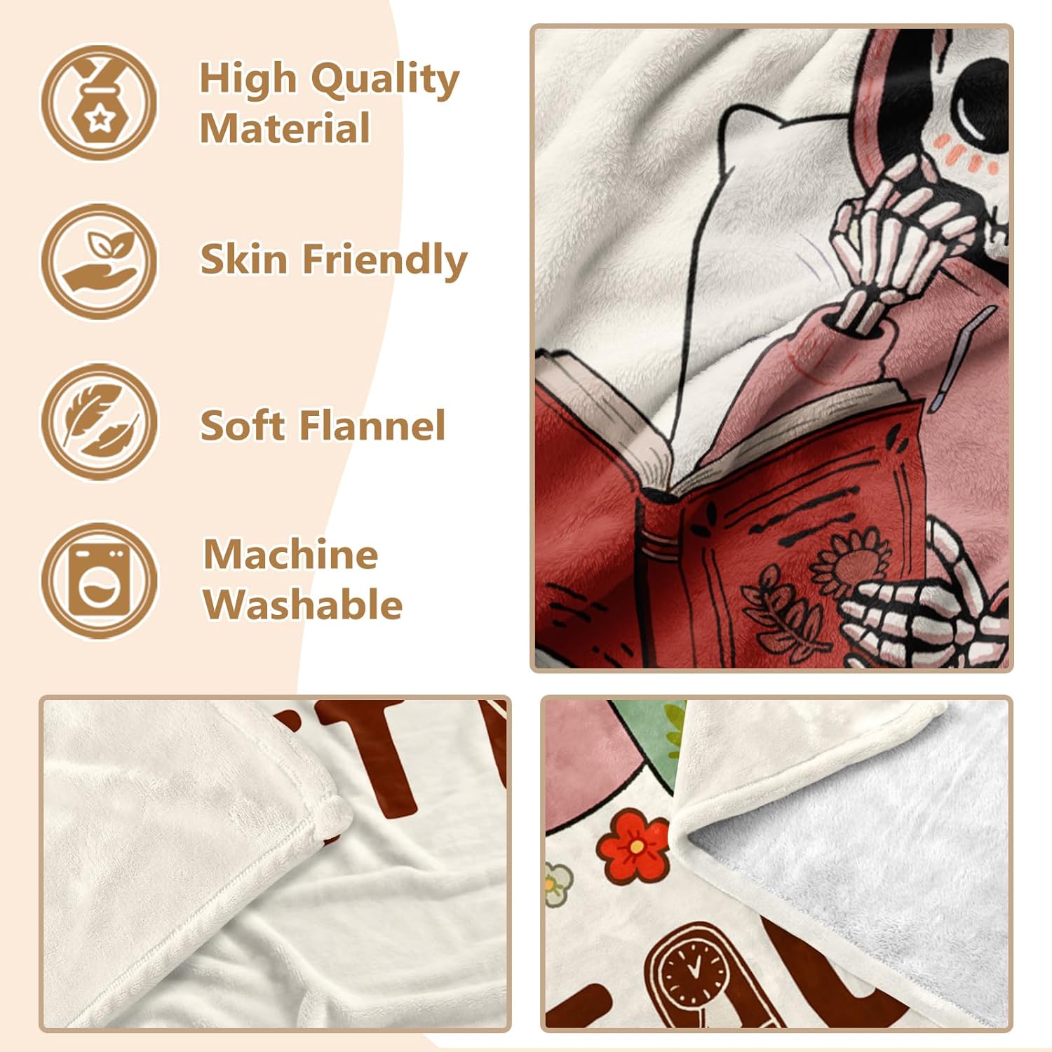 Gifts for Book Lovers Blanket, Books Lover Gifts for Women, Gift for Reader, Christmas Birthday Gift for Books Lover, Librarian/Book Nerd/Bookworm, Librarian Teacher, 60"x50" - Image 8