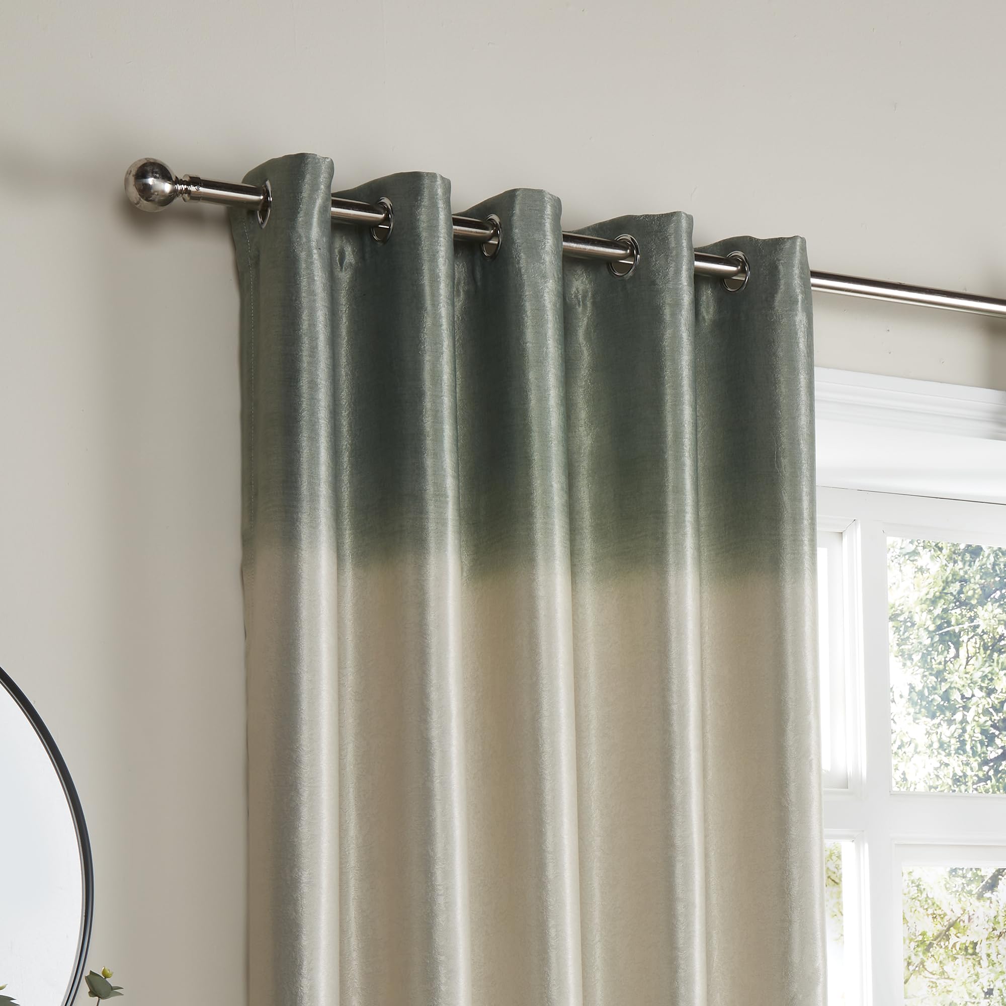 Rideaux Verts ombrés 229 x 229 cm Fusion Lot de 2 à œillets pour Chambre Salon