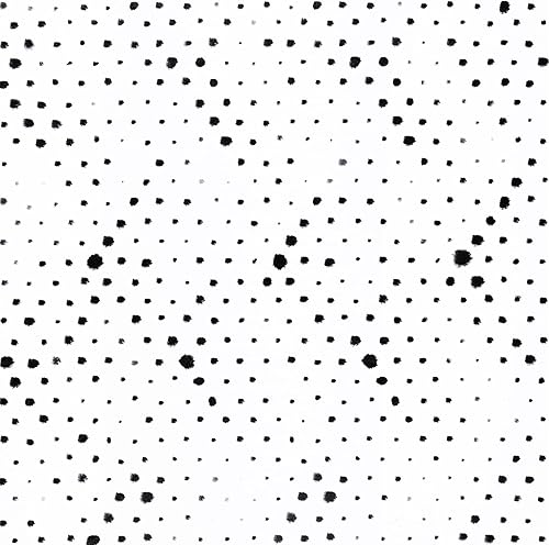 WENMER Papel tapiz blanco y negro para despegar y pegar, papel tapiz de lunares de 17.3 x 118 pulgadas, papel de contacto con puntos negros,