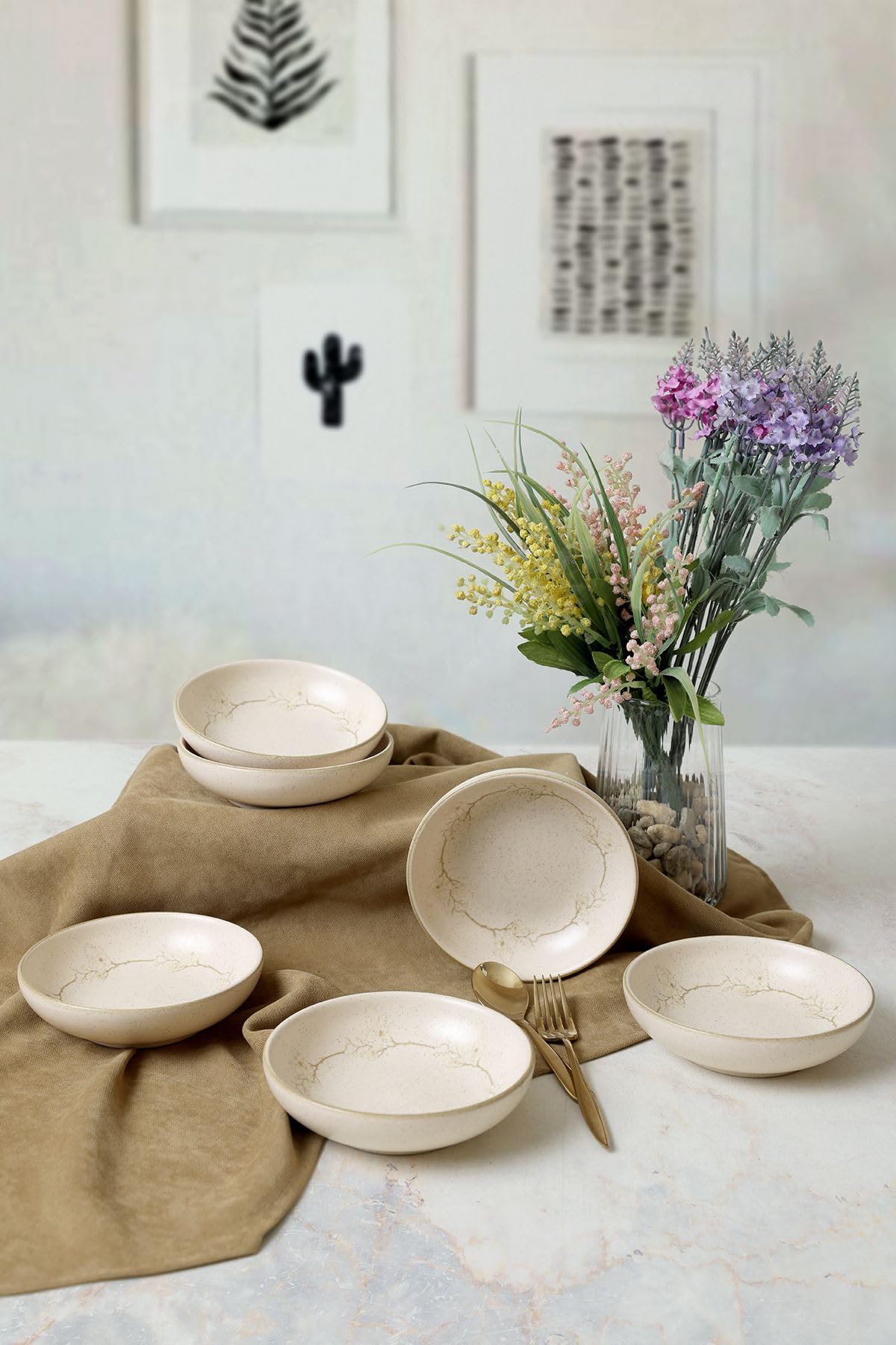 Keramika Taupe Bloom Halka Çerezlik/Sosluk 13 Cm 6 Adet 22528