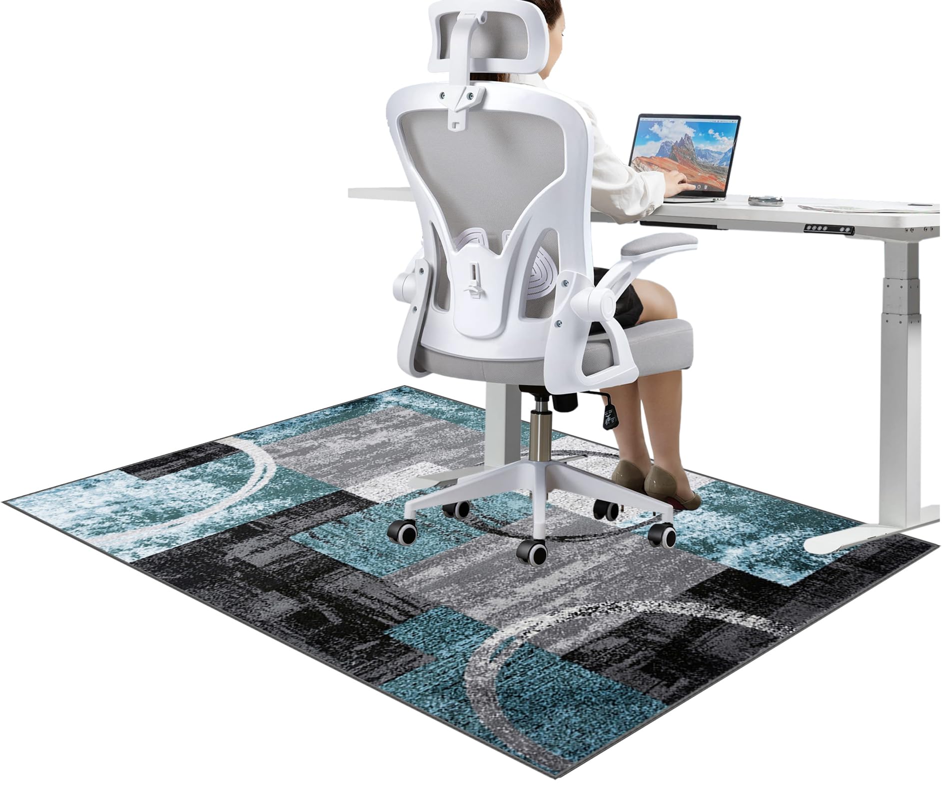 Office Chair Mat for Carpeted Floor, Non Slip Floor Protectors for Rolling Chairs, Gaming Chair Mat for Hardwood Floor, 80 x 120 cm Office Carpet Protector Chair Mat, Hardwood Floors Protective Mat