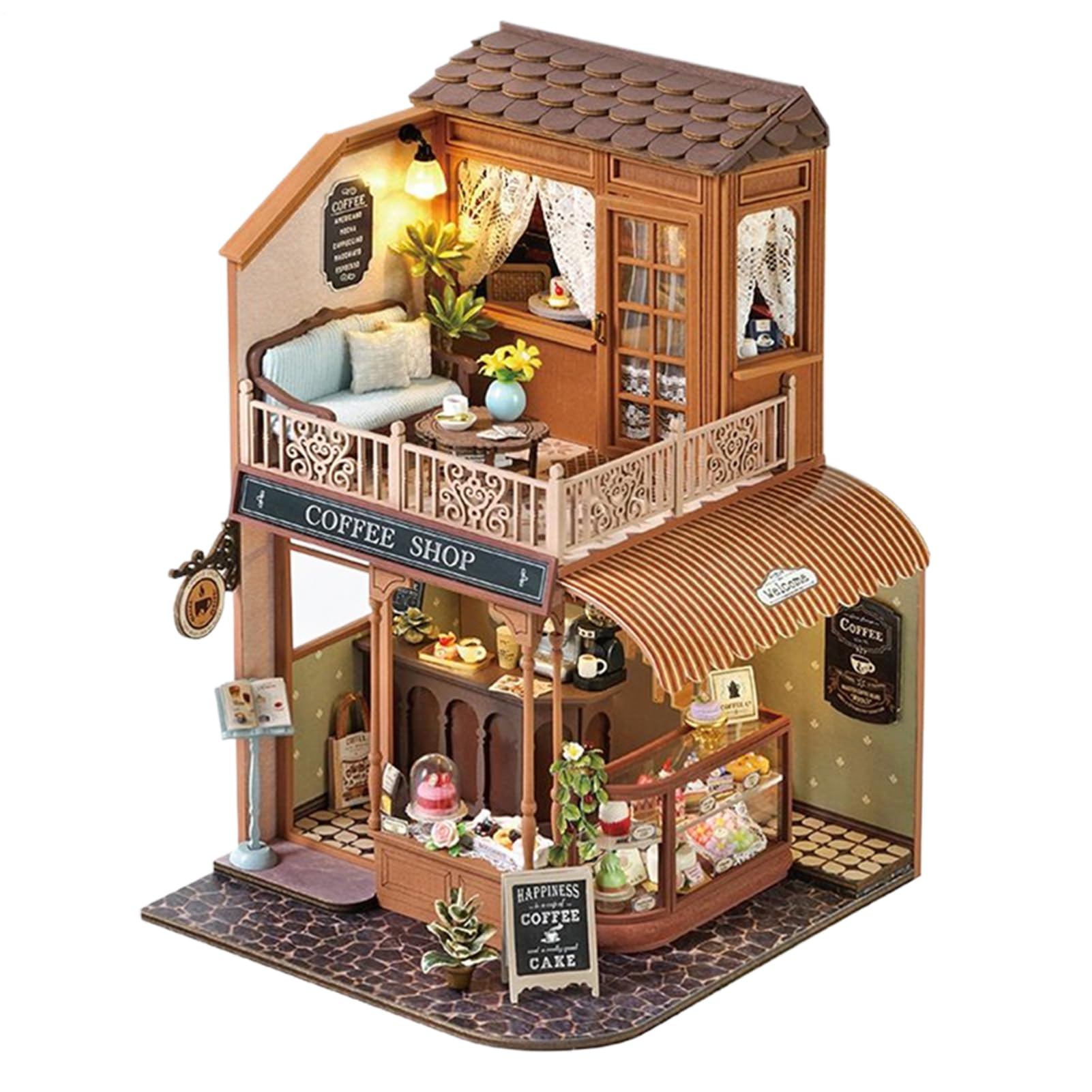 Kit Case in Miniatura per Adulti Giocattoli Artigianali Legno, Arredo | Kit Mini Casa Artigianale Con Copertura Antipolvere Per Adolescenti, Famiglia, , Bambini, Donne