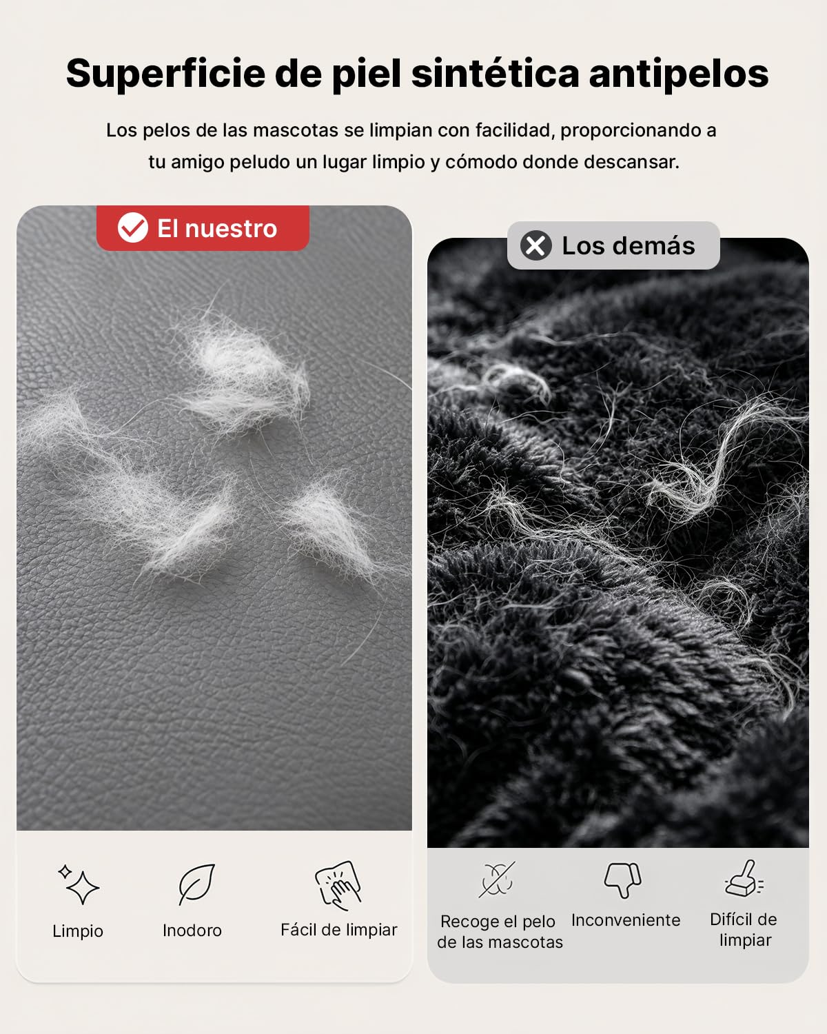 Cama Para Perros Con Cojín De Wassericht, Cama Perros Piel Sintética