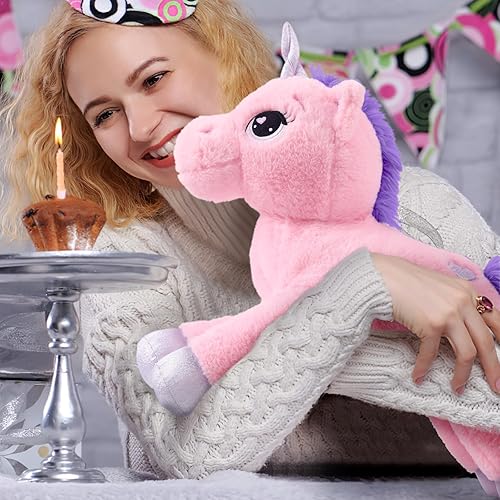 Miniatura 5 de Lanmore Almohada de peluche gigante de unicornio de 61 cm, almohada de peluche para abrazar unicorno para niñas, regalo para Navidad, cumpleaños o