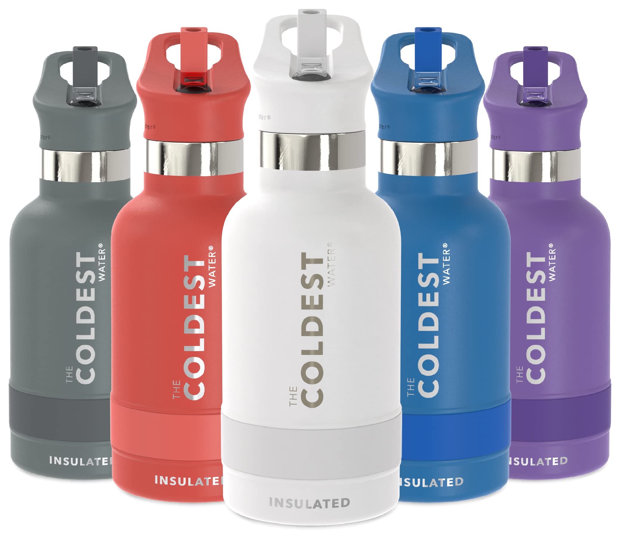 Buy Coldest Water Bottle with Standard Mouth Straw Lid Metal Thermos Vacuum Insulated Stainless