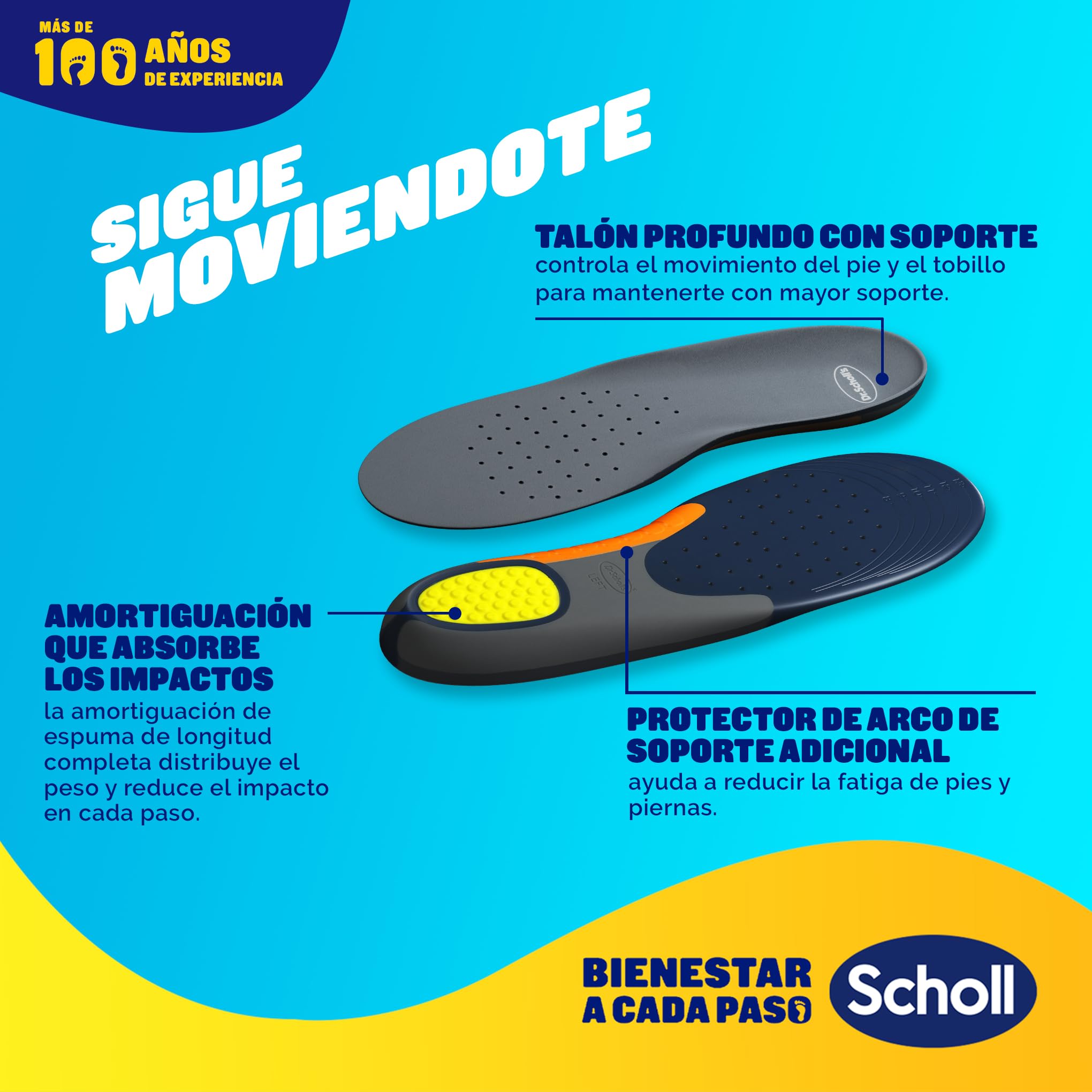 Dr. Scholl's Extra Reforzadas Plantillas para Hombre, Soporte del Arco, Absorción de Impactos, Pies Anchos, Corpulentos