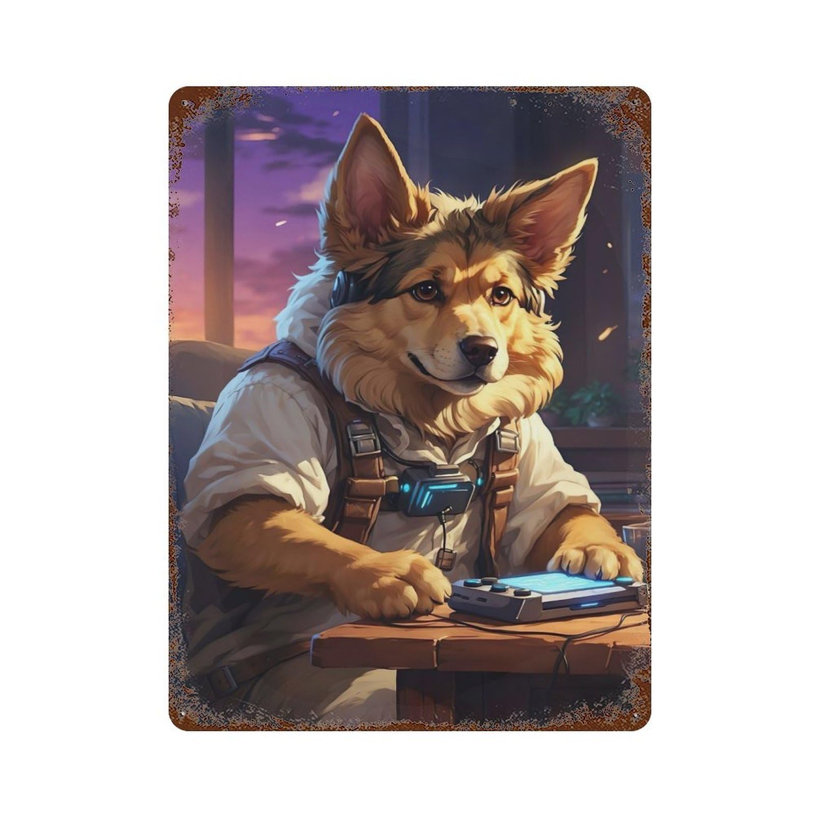 German Shepherd Rustic Tin Plaque 15.7"x11.8", Novelty Wall Decor for Garage, Pub Or Kitchen