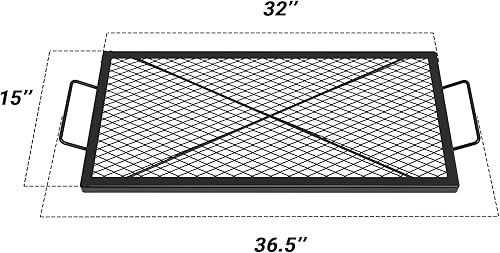 Miniatura 9 de onlyfire Barbacoa rectangular X-Marks Rejilla de cocción para hoguera, 36 pulgadas