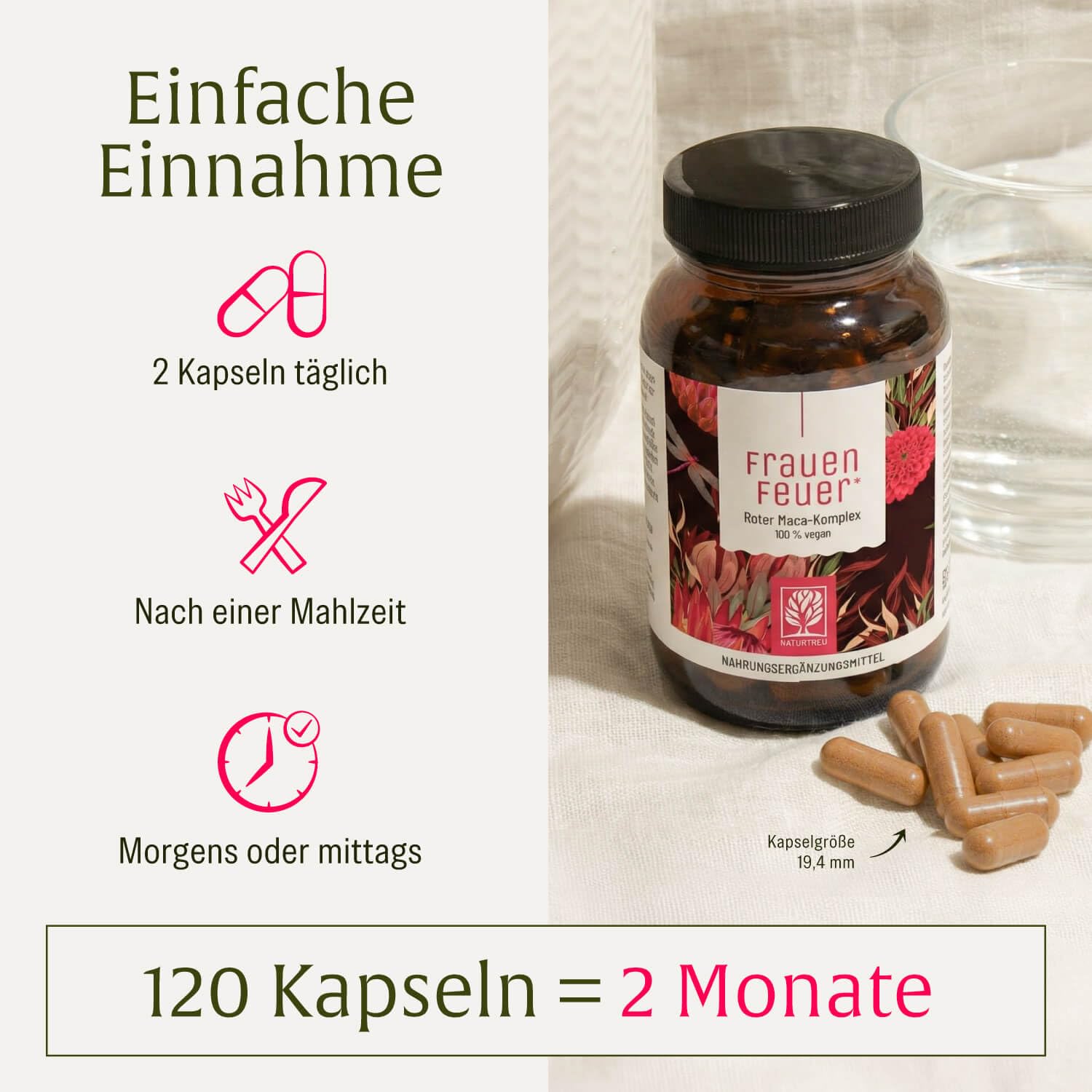 Maca Extrakt Rot 10:1 hochdosiert - Maca Komplex mit Salbei, Tribulus, Bockshornklee, Vitamin B6 & Zink für Frauen - 240 Kapseln - vegan