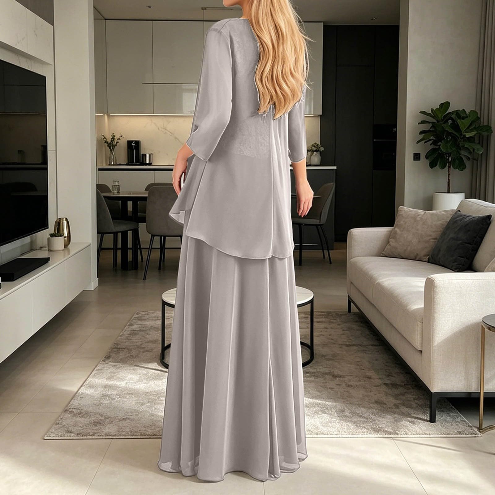 Elegante Completo a Tre Pezzi con Gonna Lunga per Occasioni Formali, Abito Snellente Perfetto per Feste e Balli di fine Anno.