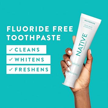 Native Fluoride Free Toothpaste, Whitening - for Adult, Kids 2+ Oral Care - Wild Mint & Peppermint Oil Flavor, 4.1oz (Pack of 3)
