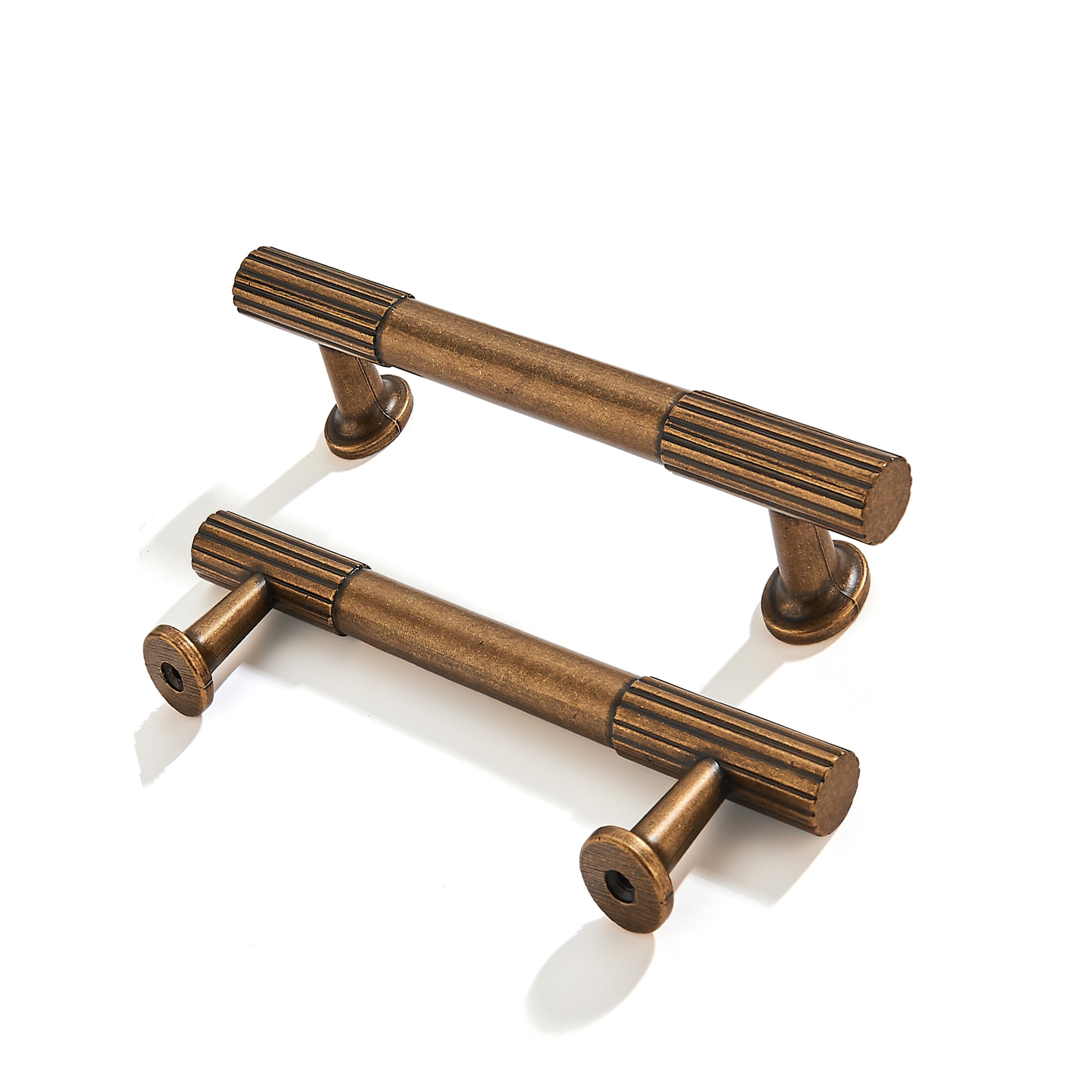 ZAUYX 10-Pack 3 Inch Hole Center Antique Brass Cabinet Pulls Solid Heavy Duty Cabinet Pull is Suitable for Drawers Dressers Handles Kitchens Bathroom cabinets — image 1