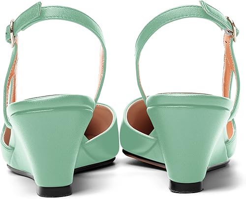 Miniatura 4 de ROSERWISH Zapatos de vestir de tacón bajo de cuña para mujer, cómodos, mate, para oficina, informales, de 2 pulgadas