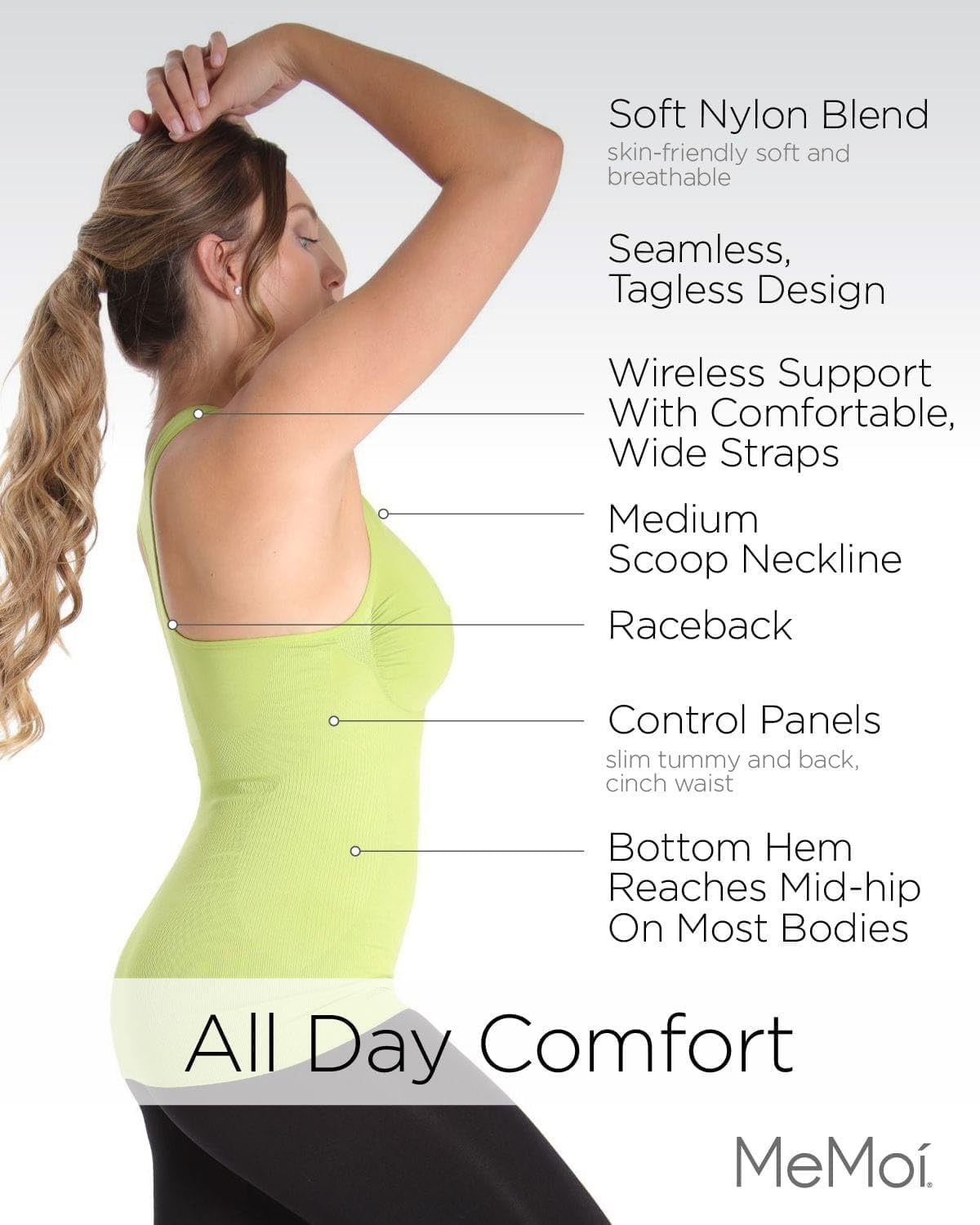 SlimMe Sport Bra Tank Tops for Women, Supportive Racerback Womens Tummy Control Tank Top - Sizes Small to Q2 Dark Citron