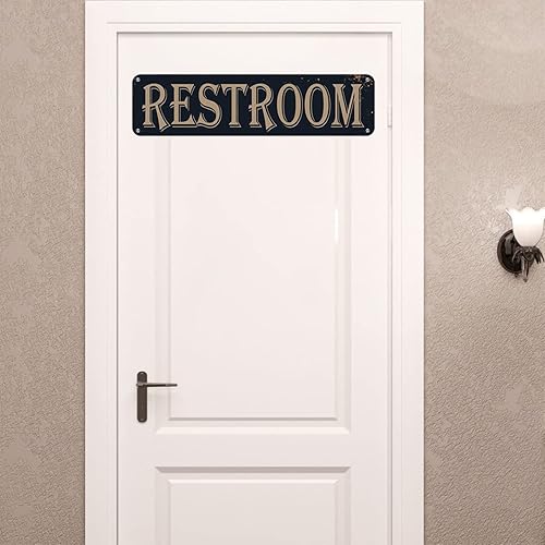 Miniatura 6 de Letrero de metal vintage para puerta de baño, para oficinas, negocios, restaurantes, 4 x 16 pulgadas