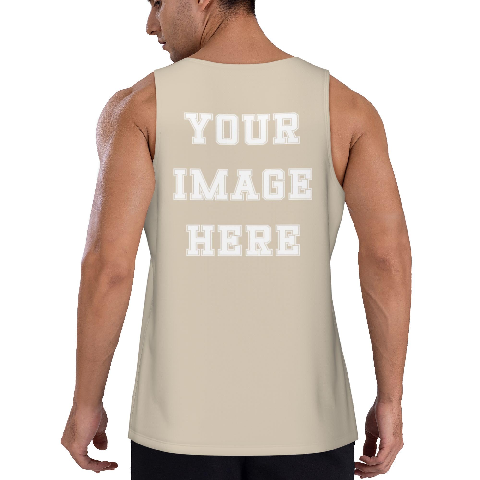 Custom Mens Tank Top Add Text Logo Image Personalized Sleeveless Shirts Athletic Undershirts for Gym Workout Fitness