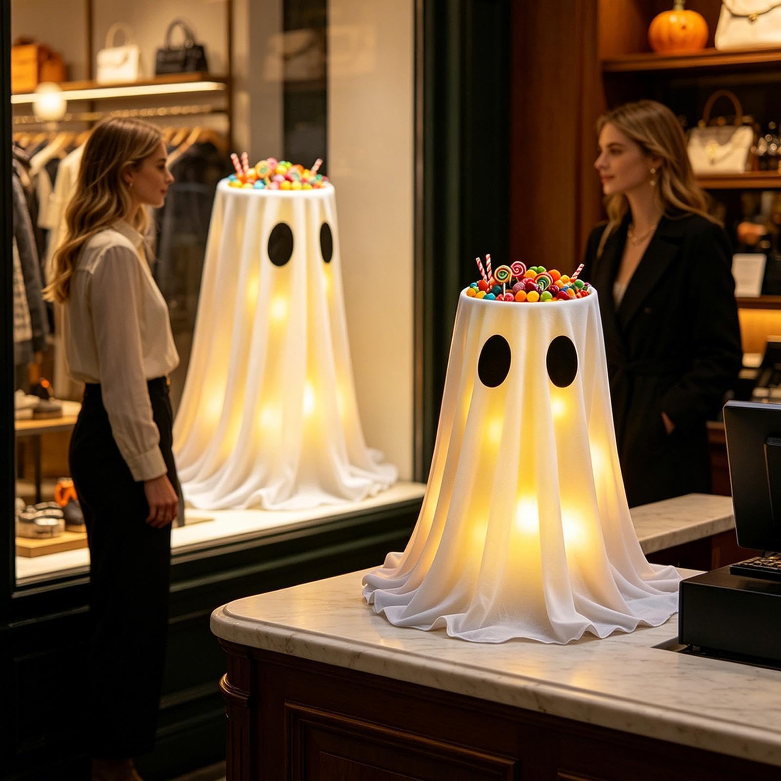 Decorazioni Fantasma Halloween da Esterno Decorazione da Terra a LED con 8