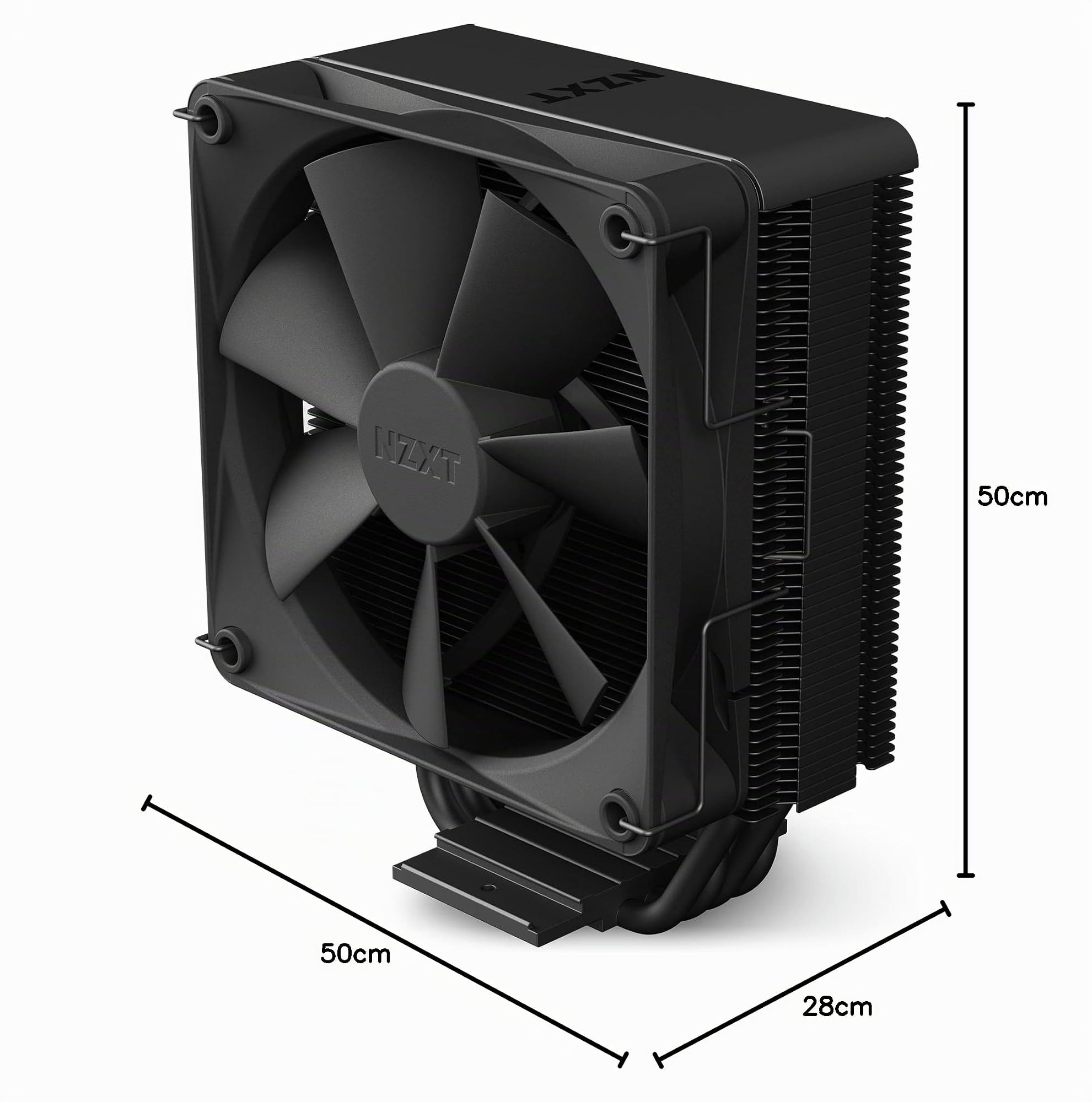 NZXT T120 Dissipatore ad aria per CPU - RC-TN120-B1 - Tubi in rame conduttivo - Cuscinetti fluidodinamici - Compatibilità AMD e Intel - Nero