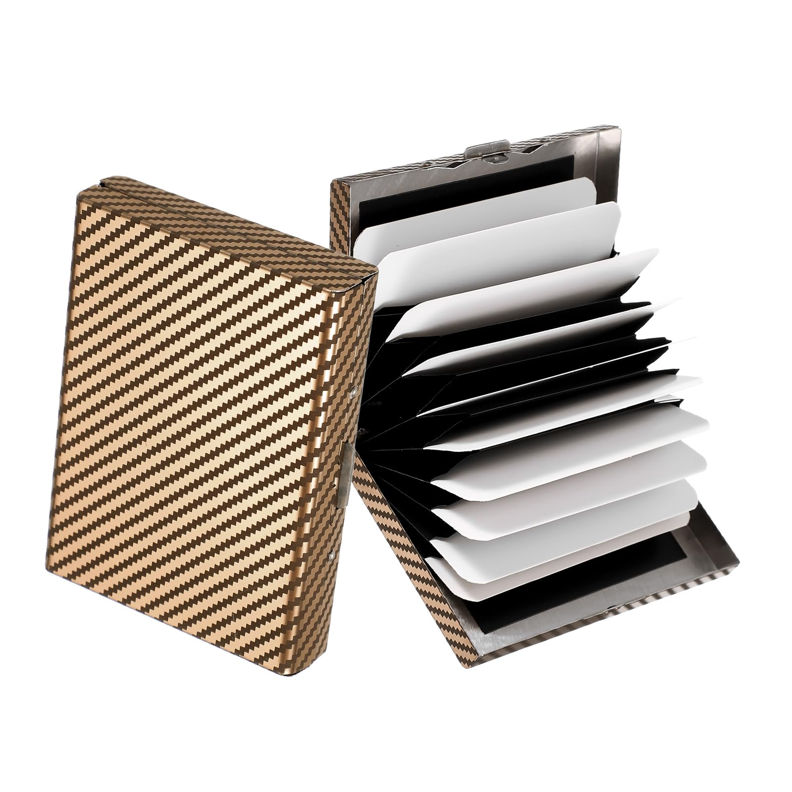 PATIKIL Stainless Steel RFID Credit Card Holder 10 Slots Champagne