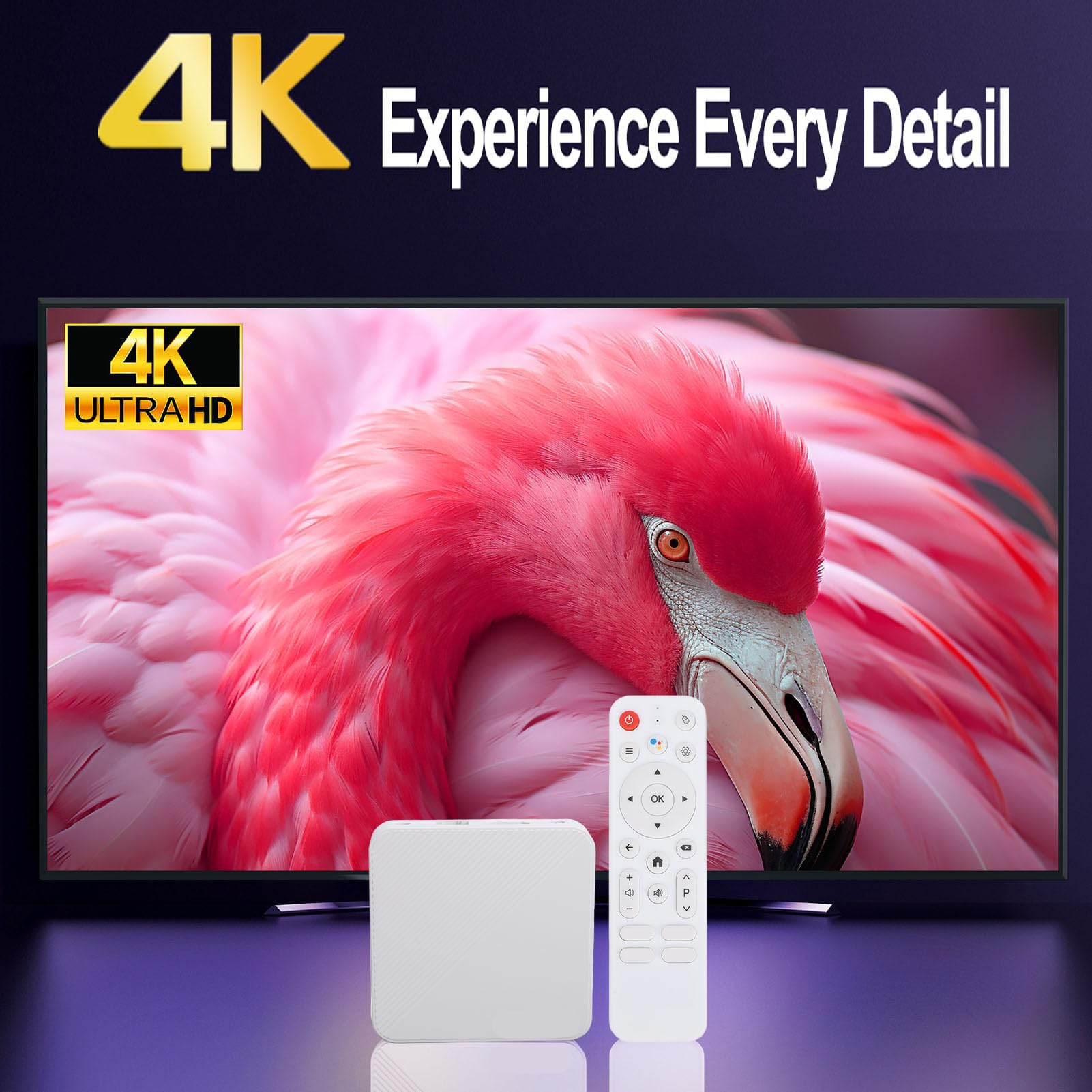LICAEVEY Urządzenie do Transmisji Strumieniowej TV Box 4K Ultra HD, 16 GB z Pilotem WiFi 6 Bluetooth 5.0, Obsługa Systemu Android 14.0 do Rozrywki Domowej