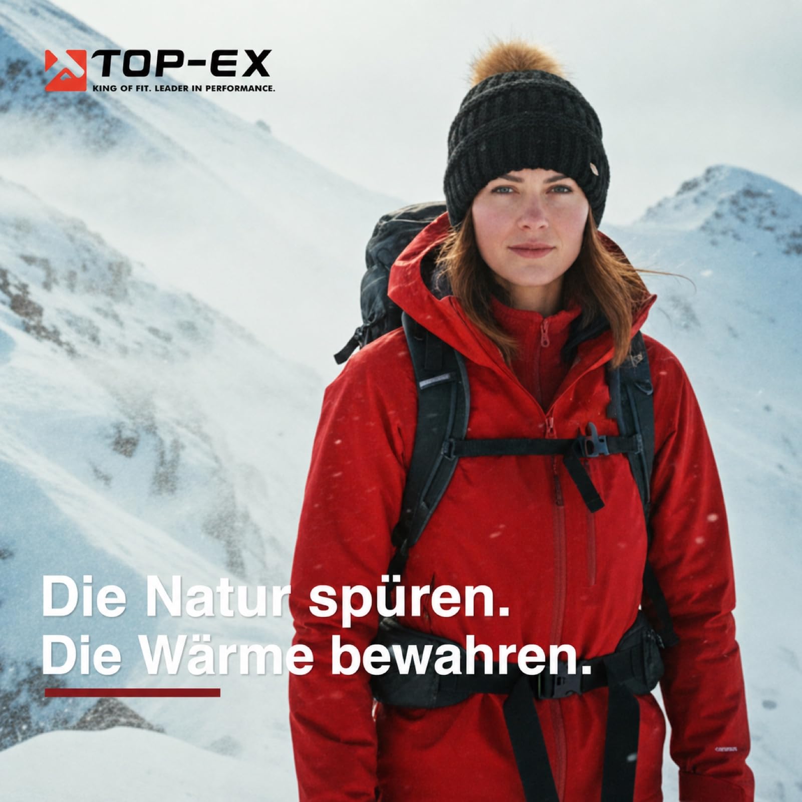 TOP-EX Damska czapka zimowa Beanie 50% wełna merynosowa z otworem na