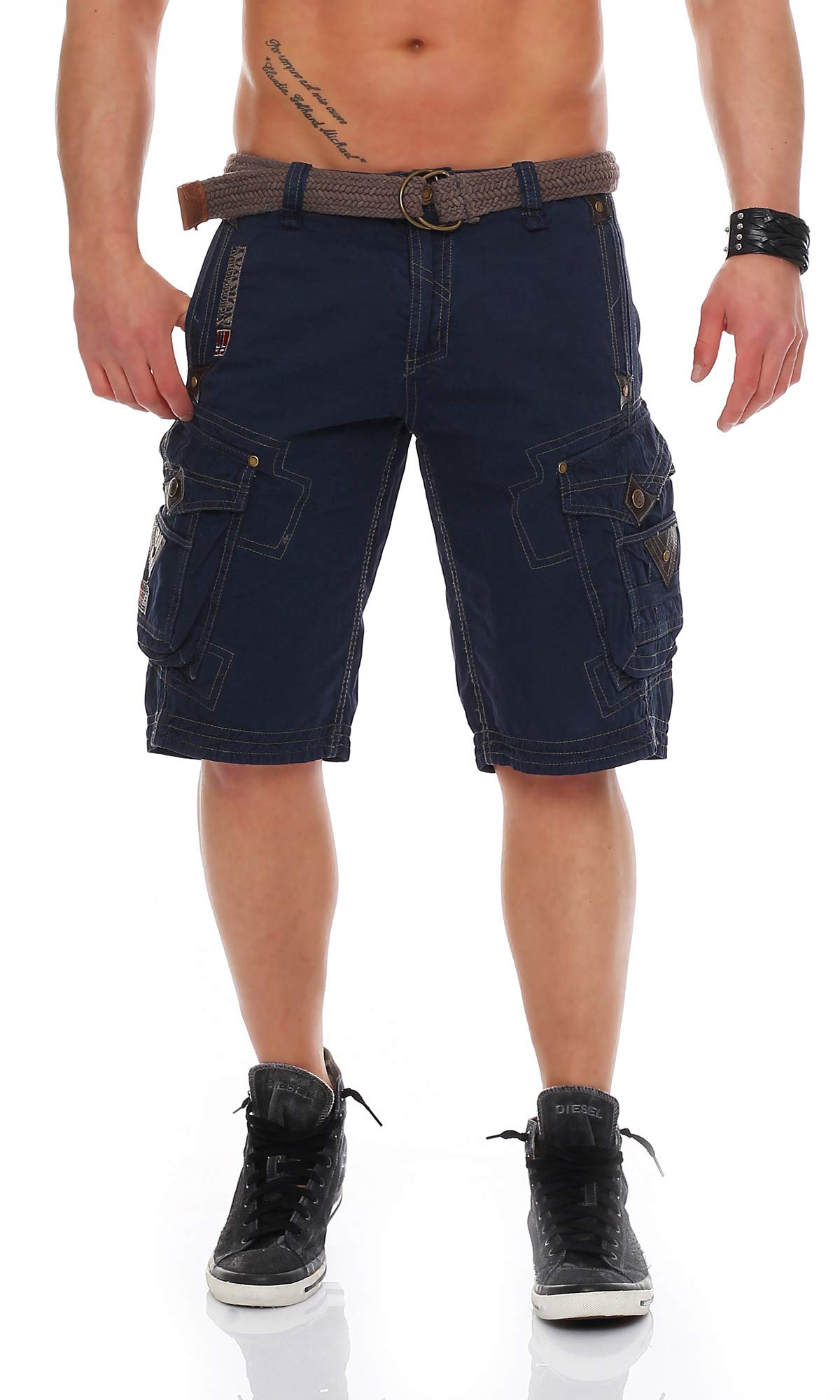 Geographical Norway Peanut Men - Pantón Corto De godón para Hombres - Pantones Cortos Deportivos para Hombres - Rego Ide para Hombres Primavera Verano
