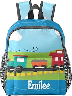 SunFancy Sea Train Personalized School Backpack for Kid-Boy/Girl Toddler Daypack Kindergarten Travel Bookbag