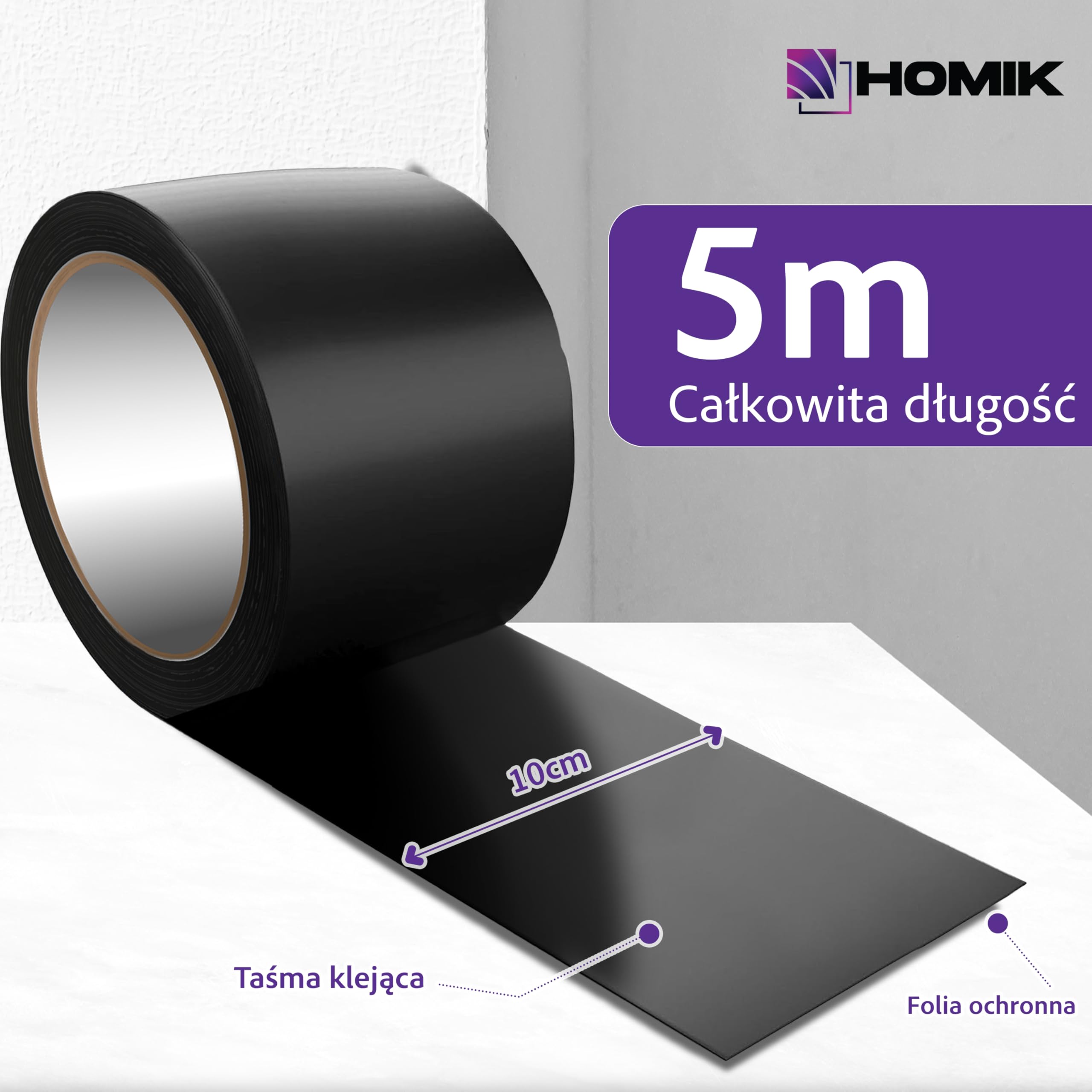 3 x 10 cm x 5 m, bardzo mocna, czarna, wodoszczelna taśma klejąca, do użytku na zewnątrz i wewnątrz, taśma uszczelniająca, odporna na promieniowanie UV, samozgrzewająca się taśma klejąca