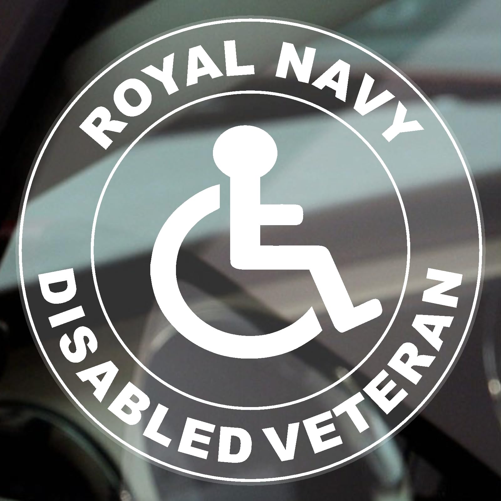 Platinum Place Uv Specialist Full Colour Inks 1 X Dr9 Sticker Royal Navy Disabled Sign Army Veteran Disabilities Decal Scooter Car Window Label Vehicle Van Bumper Awareness (Internal Window To Face Outwards)