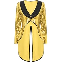 Women's Sequin Ringmaster Cosplay Circus Show Blazer Jacket Uniform Victorian Tailcoat