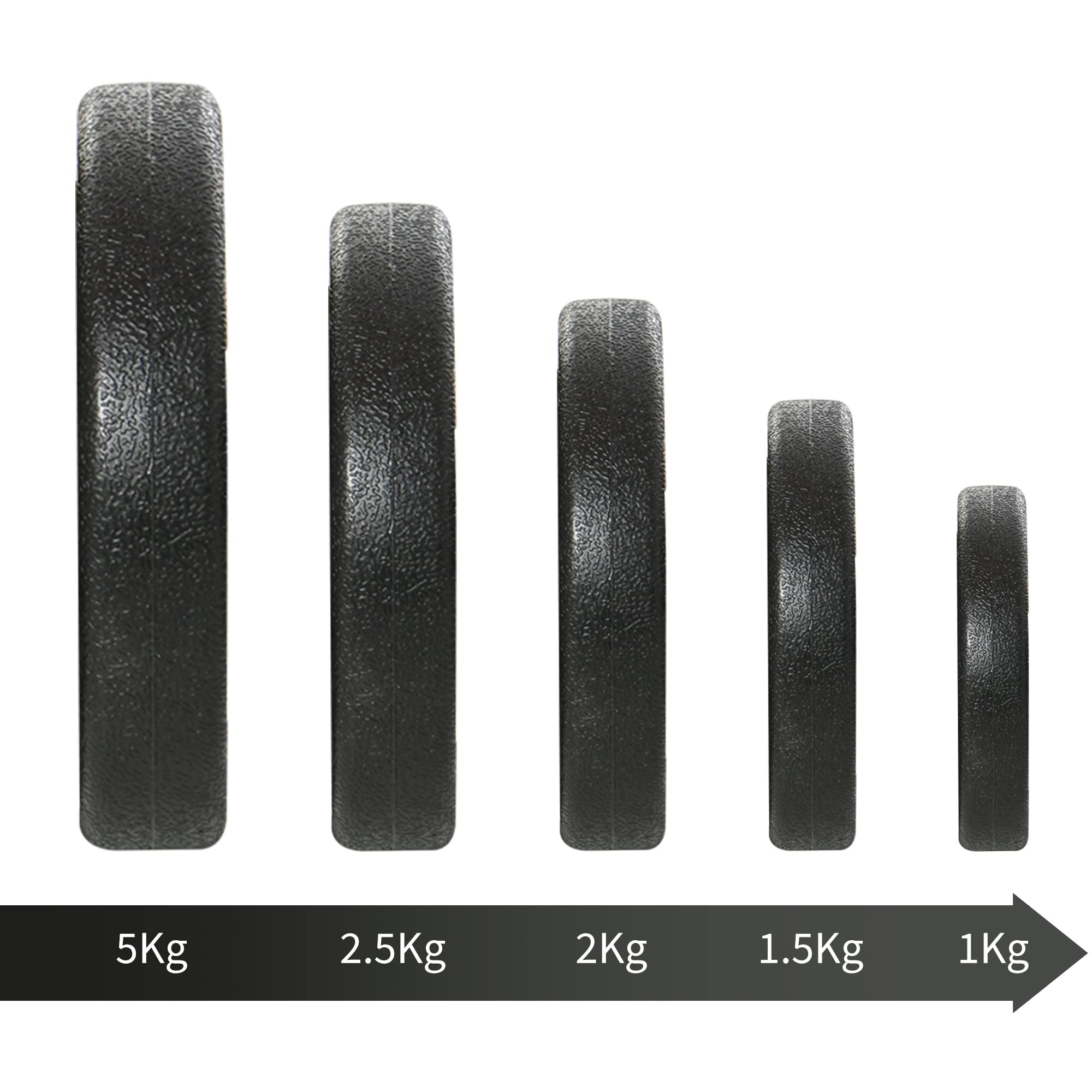 HOMCOM Set Manubri Palestra 25/30kg, Pesi Palestra con 12 Dischi e 2 Manubri da 2 kg per Allenamento a Casa, Nero