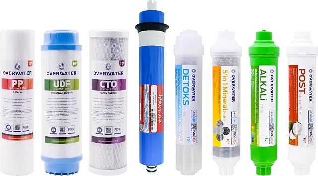 OverWater Open Case Water Purifier 8-pack Filter Set 12 Stage Special Wrapping Membrane Filter