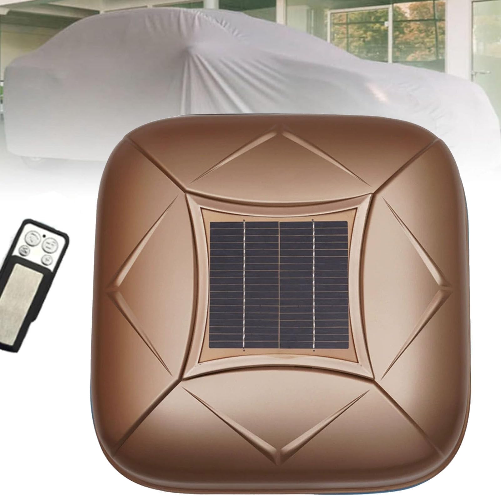 Smart Car Cover, Automatic Portable Smart Remote Control Car Cover, Waterproof, Windproof & Snowproof Protection for Outdoor & Indoor Use, Solar Charging, with Anti-Theft Device Gold-2XXL
