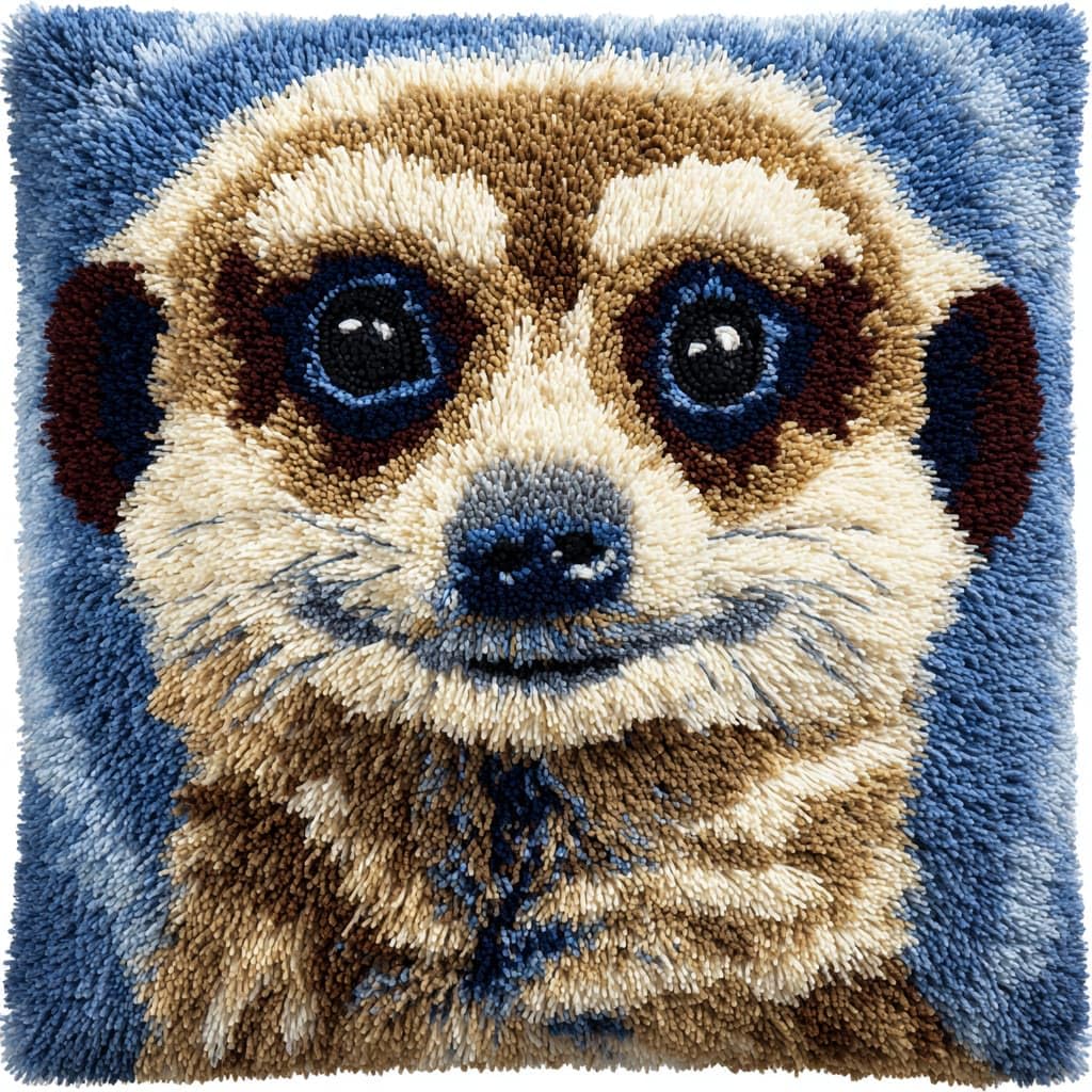 WallustrioaW Latch Hook Cushion Kits,Meerkats